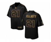 Nike Dallas Cowboys #21 Ezekiel Elliott Black Men's Stitched NFL Elite Pro Line Gold Collection Jersey[Elliott]