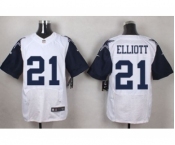 Nike Dallas Cowboys #21 Ezekiel Elliott White Men's Stitched NFL Elite Rush Jersey[Elliott]
