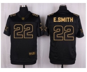 Nike Dallas Cowboys #22 Emmitt Smith Black Pro Line Gold Collection Jersey[Elite]