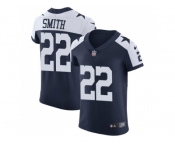 Nike Dallas Cowboys #22 Emmitt Smith Navy Blue Thanksgiving Men Stitched NFL Vapor Untouchable Throwback Elite Jersey