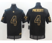 Nike Dallas Cowboys #4 Dak Prescott Black Men's Stitched NFL Elite Pro Line Gold Collection Jersey