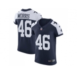 Nike Dallas Cowboys #46 Alfred Morris Navy Blue Thanksgiving Men Stitched NFL Vapor Untouchable Throwback Elite Jersey