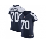 Nike Dallas Cowboys #70 Zack Martin Navy Blue Thanksgiving Men Stitched NFL Vapor Untouchable Throwback Elite Jersey