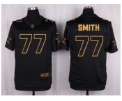 Nike Dallas Cowboys #77 Tyron Smith Black Pro Line Gold Collection Jersey[Elite]