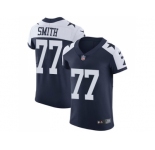 Nike Dallas Cowboys #77 Tyron Smith Navy Blue Thanksgiving Men Stitched NFL Vapor Untouchable Throwback Elite Jersey
