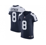 Nike Dallas Cowboys #8 Troy Aikman Navy Blue Thanksgiving Men Stitched NFL Vapor Untouchable Throwback Elite Jersey