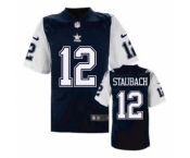 nike nfl jerseys dallas cowboys #12 Roger Staubach Throwback Blue[Elite]