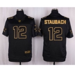 nike nfl jerseys dallas cowboys #12 staubach black gold collection[Elite]