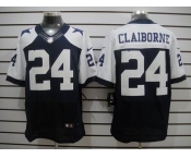 nike nfl jerseys dallas cowboys #24 claiborne blue(Elite thankgivings)