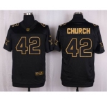 nike nfl jerseys dallas cowboys #42 church black gold collection[Elite]
