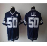 nike nfl jerseys dallas cowboys #50 lee blue[Elite 50th Patch]