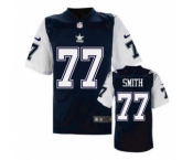 nike nfl jerseys dallas cowboys #77 Tyron Smith Throwback Blue[Elite]