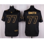 nike nfl jerseys dallas cowboys #77 smith black gold collection[Elite]