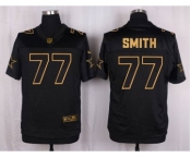 nike nfl jerseys dallas cowboys #77 smith black gold collection[Elite]