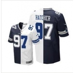 nike nfl jerseys dallas cowboys #97 hatcher white-blue[Elite split]