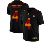 Dallas Cowboys #4 Dak Prescott Men's Black Nike Red Orange Stripe Vapor Limited NFL Jersey