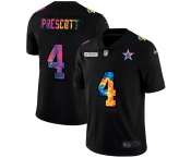 Dallas Cowboys #4 Dak Prescott Men's Nike Multi-Color Black 2020 NFL Crucial Catch Vapor Untouchable Limited Jersey