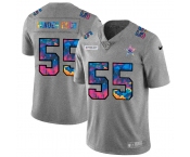 Dallas Cowboys #55 Leighton Vander Esch Men's Nike Multi-Color 2020 NFL Crucial Catch NFL Jersey Greyheather