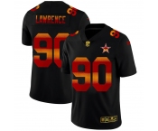 Dallas Cowboys #90 Demarcus Lawrence Men's Black Nike Red Orange Stripe Vapor Limited NFL Jersey