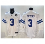 Men Dallas Cowboys #3 George pickens Navy F U S E 94 Marshawn Kneeland Memorial Patch Vapor Limited Stitched Football Jersey