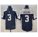 Men Dallas Cowboys #3 George pickens Navy F U S E Thanksgiving Vapor Limited Stitched Football Jersey