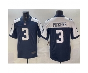 Men Dallas Cowboys #3 George pickens Navy F U S E Thanksgiving Vapor Limited Stitched Football Jersey
