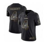 Men Dallas Cowboys #4 Dak Prescott Black Golden Edition 2019 Vapor Untouchable Limited Jersey