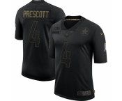 Men Dallas Cowboys #4 Dak Prescott Nike 2020 Salute To Service Limited Jersey Black