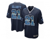Men Nike Dallas Cowboys #21 Ezekiel Elliott Limited Navy Blue Strobe NFL Jersey