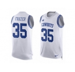 Men Nike Dallas Cowboys #35 Kavon Frazier Limited White Player Name & Number Tank Top NFL Jersey