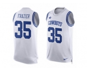 Men Nike Dallas Cowboys #35 Kavon Frazier Limited White Player Name & Number Tank Top NFL Jersey
