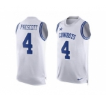Men Nike Dallas Cowboys #4 Dak Prescott White Men's Stitched NFL Limited Tank Top Jersey