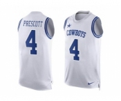 Men Nike Dallas Cowboys #4 Dak Prescott White Men's Stitched NFL Limited Tank Top Jersey