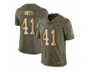 Men Nike Dallas Cowboys #41 Keith Smith Limited Olive Gold 2017 Salute to Service NFL Jersey