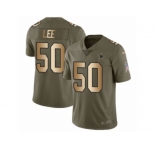 Men Nike Dallas Cowboys #50 Sean Lee Limited Olive Gold 2017 Salute to Service NFL Jersey