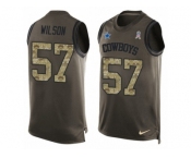 Men Nike Dallas Cowboys #57 Damien Wilson Limited Green Salute to Service Tank Top NFL Jersey