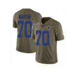 Men Nike Dallas Cowboys #70 Zack Martin Limited Olive 2017 Salute to Service NFL Jersey