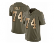 Men Nike Dallas Cowboys #74 Bob Lilly Limited Olive Gold 2017 Salute to Service NFL Jersey