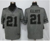 Men Nike Dallas cowboys #21 Ezekiel Elliott Gray Stitched Gridiron Gray Limited Jersey