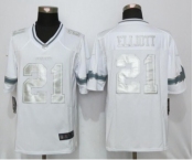 Men Nike Dallas cowboys #21 Ezekiel Elliott Platinum White Limited Jerseys