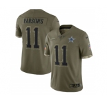 Men's Dallas Cowboys #11 Micah Parsons 2022 Olive Salute To Service Limited Stitched Jersey