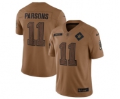 Men's Dallas Cowboys #11 Micah Parsons 2023 Brown Salute To Service Limited Football Stitched Jersey