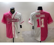 Men's Dallas Cowboys #11 Micah Parsons 2024 Arctic white red Stitched Baseball Jersey