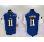 Men's Dallas Cowboys #11 Micah Parsons 2024 F.U.S.E. Navy Gold With Texas & John Madden Patch Football Stitched Jersey