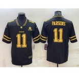 Men's Dallas Cowboys #11 Micah Parsons Black Gold Edition With 1960 Patch Limited Stitched Football Jersey