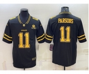 Men's Dallas Cowboys #11 Micah Parsons Black Gold Edition With 1960 Patch Limited Stitched Football Jersey