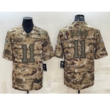 Men's Dallas Cowboys #11 Micah Parsons Camo Salute To Service Stitched Jersey