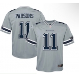 Men's Dallas Cowboys #11 Micah Parsons Grey Vapor Untouchable Stitched Nike Limited Jersey
