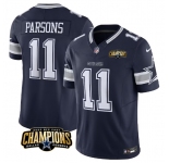 Men's Dallas Cowboys #11 Micah Parsons Navy 2023 F.U.S.E. NFC East Champions Patch Football Stitched Jersey