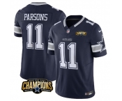 Men's Dallas Cowboys #11 Micah Parsons Navy 2023 F.U.S.E. NFC East Champions Patch Football Stitched Jersey
